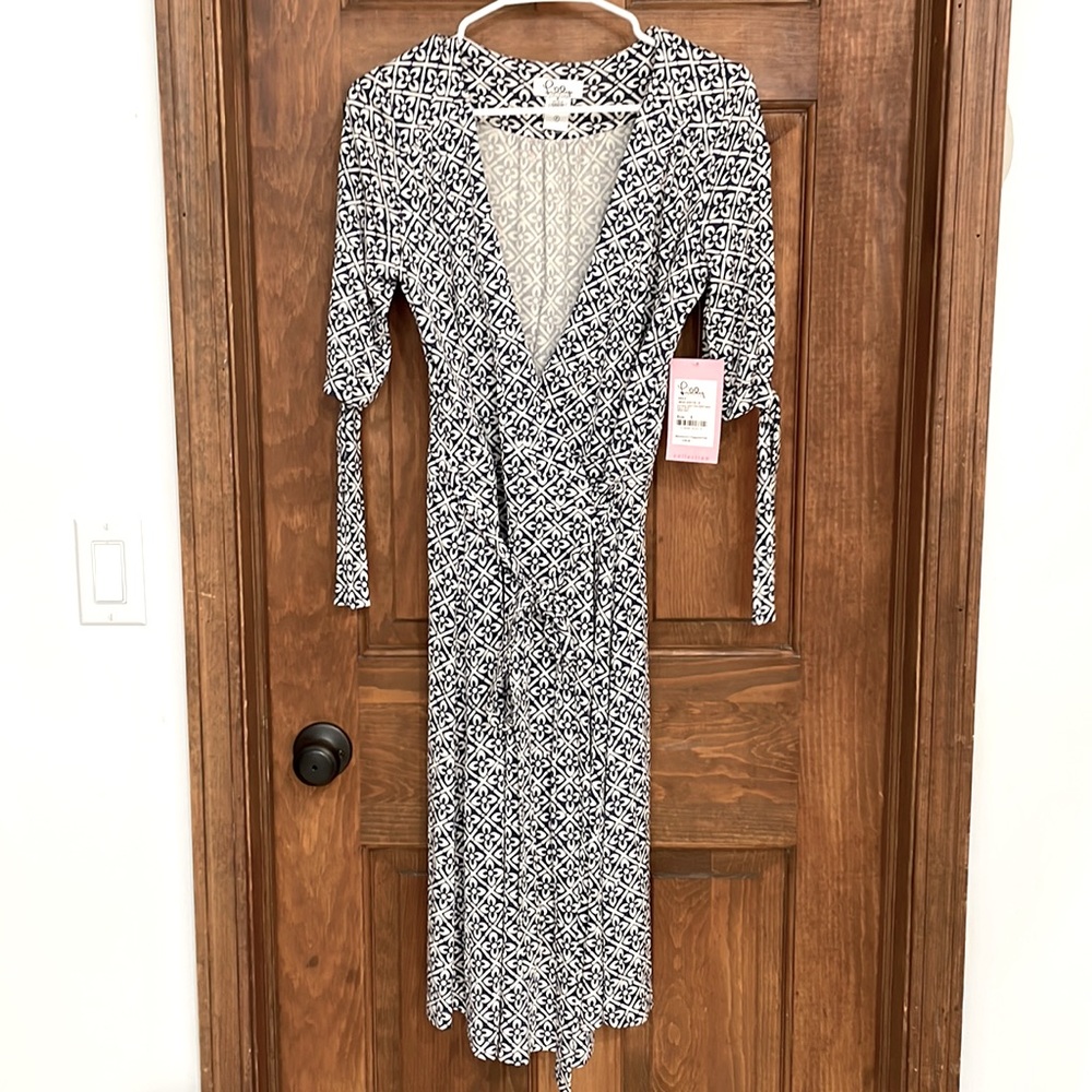 Lilly Pulitzer navy wrap dress